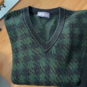Yves Saint Laurent Green V-Neck Sweater